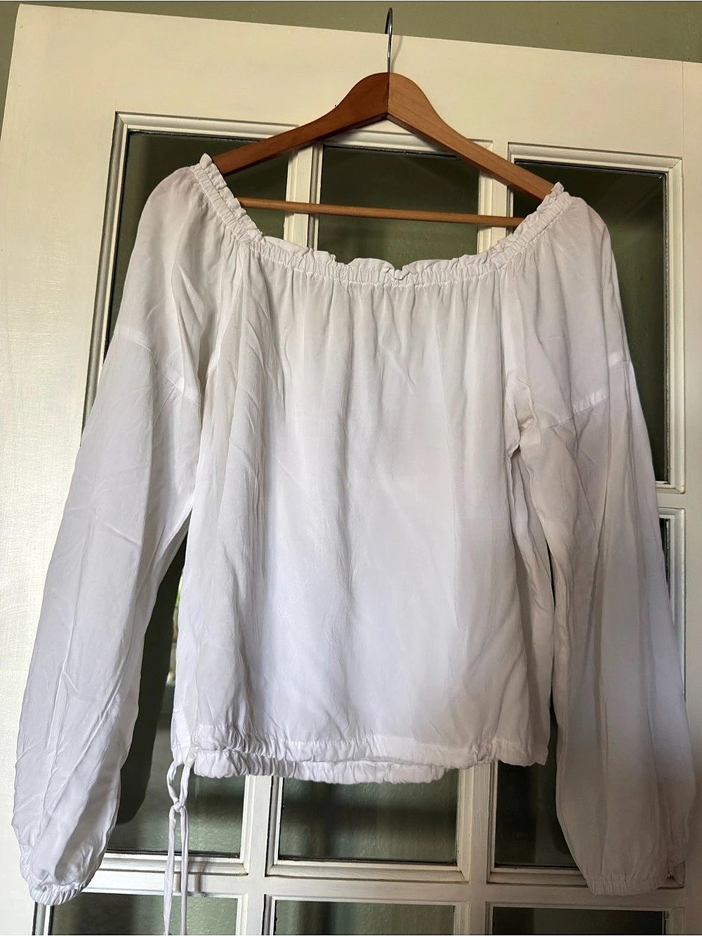 Shore White Off-Shoulder Blouse Size Large